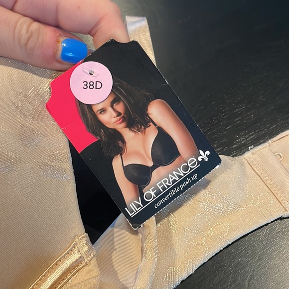 NWT Lilly of France convertible push-up bra 38D barely beige - Picture 6 of 7
